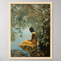 Lady by the Lake in Maldives Nostalgic Art