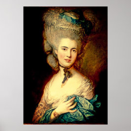 Poster Lady em azul na duquesa georgiana gainsborough