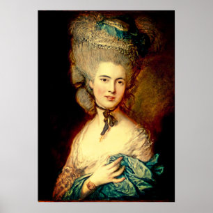 Poster Lady em azul na duquesa georgiana gainsborough