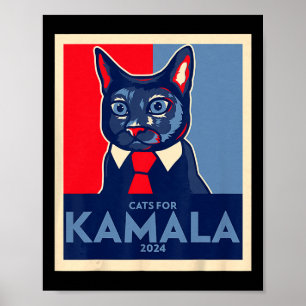Poster Lady Gato Sem Fios Vota Kamala Harris 2024 1
