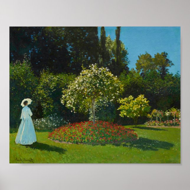 Poster Lady in the Garden 1867, por Claude Monet (Frente)