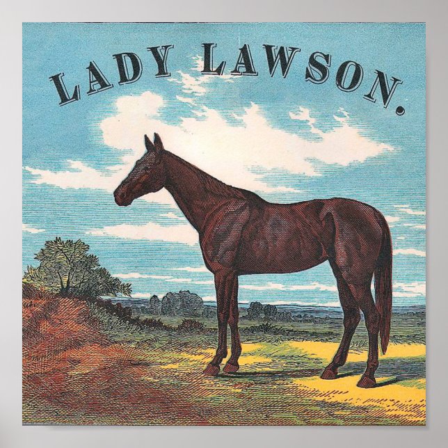 Poster Lady Lawson Vintage Racing Horse (Frente)