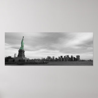 Póster Lady Liberty e NY skyline