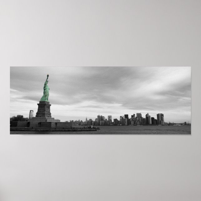 Póster Lady Liberty e NY skyline (Frente)
