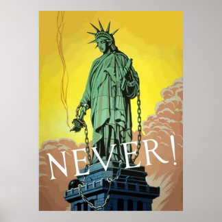 Poster Lady Liberty In Chains - Nunca
