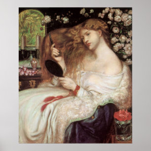 Póster Lady Lilith by Rossetti, Vintage Victorian Portait