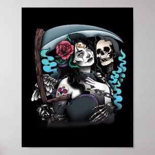 Poster Lady Muerte Tattoo La Muerte Tattoo Lady Tattoo Ta