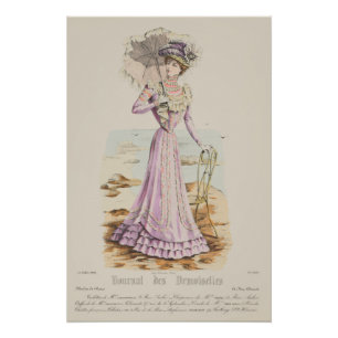 Póster Lady na praia de um anúncio de moda em Paris