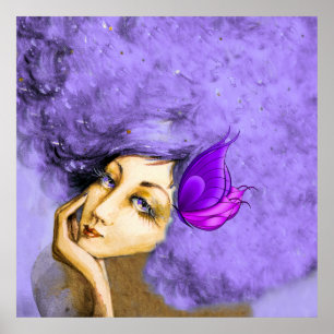 Poster Lady Papilionem Art