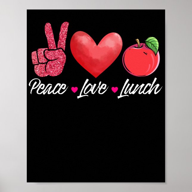 Poster Lady Peace Love Lunch Lady (Frente)