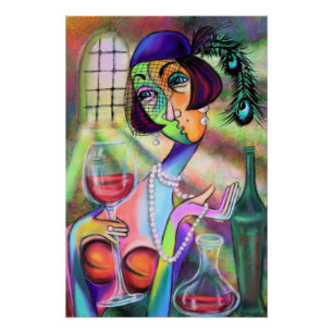 Póster Lady Pearl Moderna - Estilo de Arte - Pintura Orig