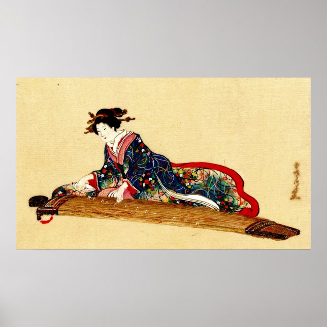 Poster Lady Playing Koto 1878 (Frente)