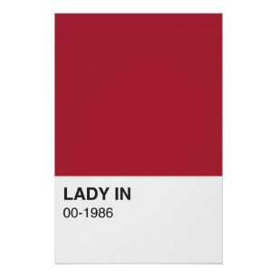 Póster Lady Red Color Song - Largura do Cheio