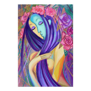 Póster Lady Rosa - Estilo de Arte Moderna - Pintura Origi