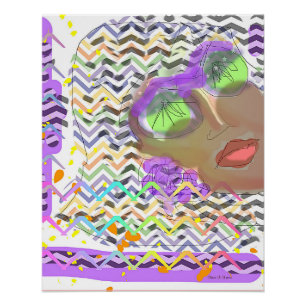 Póster Lady Vestindo as lentes verdes
