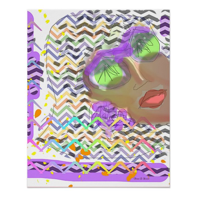 Póster Lady Vestindo as lentes verdes (Frente)