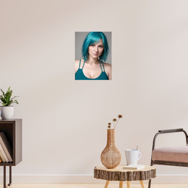 Poster Lady With Teal Hair (Sala de Estar 3)