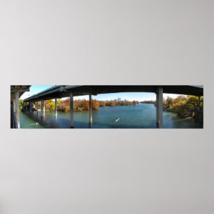 Poster Ladybird Lake Rowers - Austin Texas Skyline