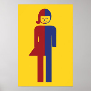Póster Ladyboy / Tomboy Toilet ⚠ Sinal Tailandês ⚠