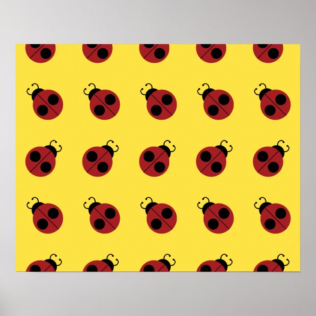 Poster Ladybug 60s retro legal vermelho (Frente)