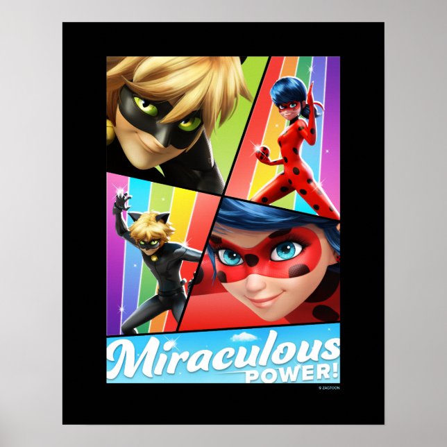 Poster Ladybug e Cat Noir | Energia Miraculosa! (Frente)