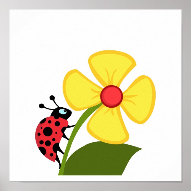 Póster Ladybug Flower (Frente)