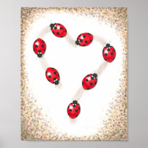 Póster Ladybug Heart Fine Art Print