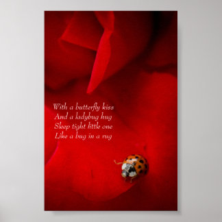 Póster Ladybug na Rosa vermelha de Ladybug Hug Child