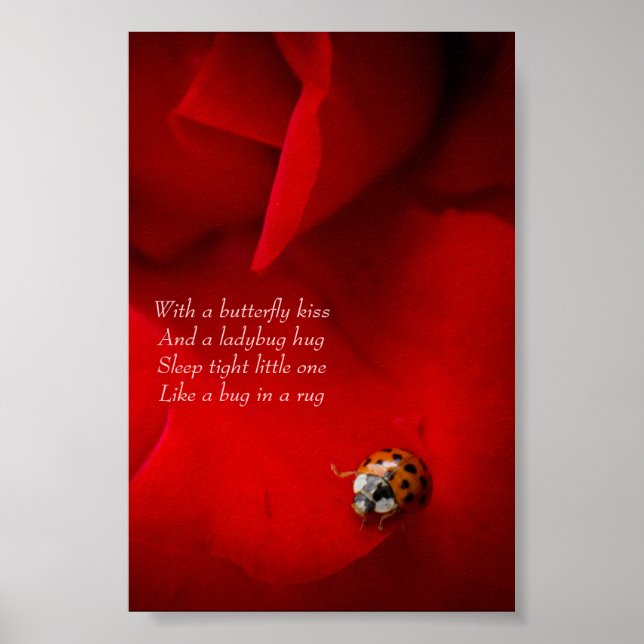Póster Ladybug na Rosa vermelha de Ladybug Hug Child (Frente)