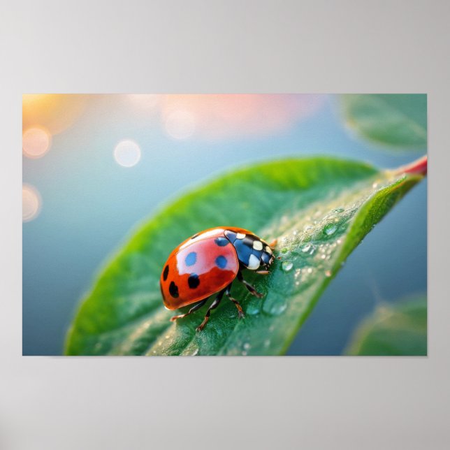 Poster Ladybug Nature Colorful Willife Serene Tranquil (Frente)