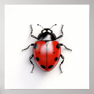Poster Ladybug num fundo branco