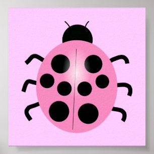 Póster ladybug rosa