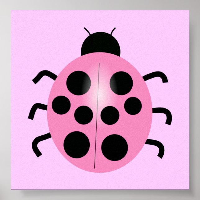 Póster ladybug rosa (Frente)