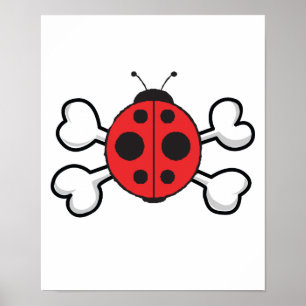 Póster ladybug Skull e Crossbones