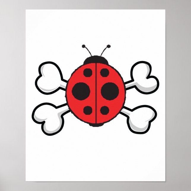 Póster ladybug Skull e Crossbones (Frente)