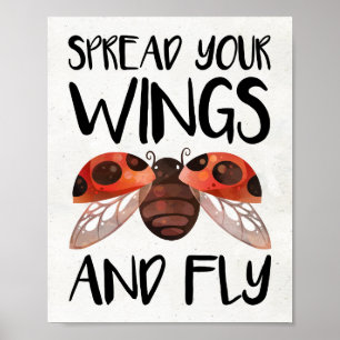 Poster Ladybug Wall Art Decor - Espalhe suas asas e voe