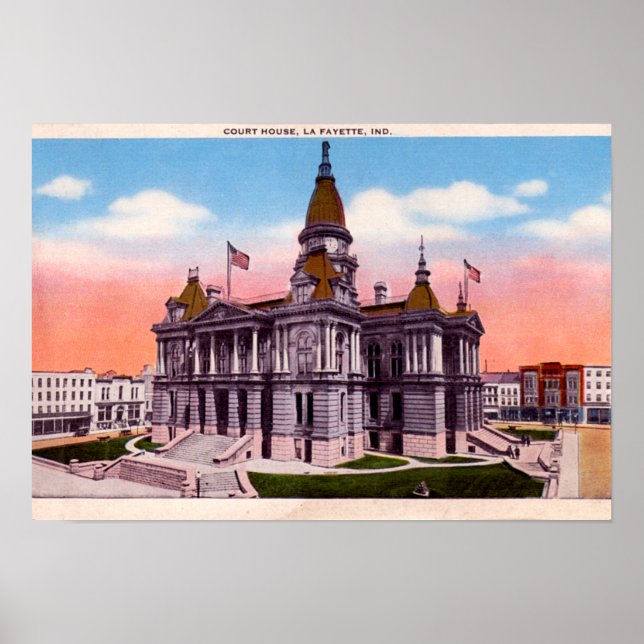 Poster Lafayette Indiana Court House (Frente)
