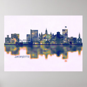 Poster Lafayette Skyline