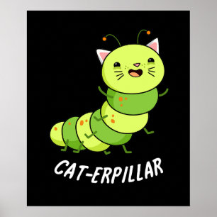 Poster Lagarta Funny Caterillar Dark BG