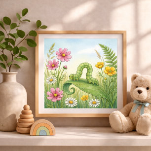 Poster Lagarta Minúsculos Insetos Berçário