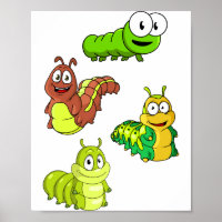 Lagartas de Cartografia Amarelo Verde