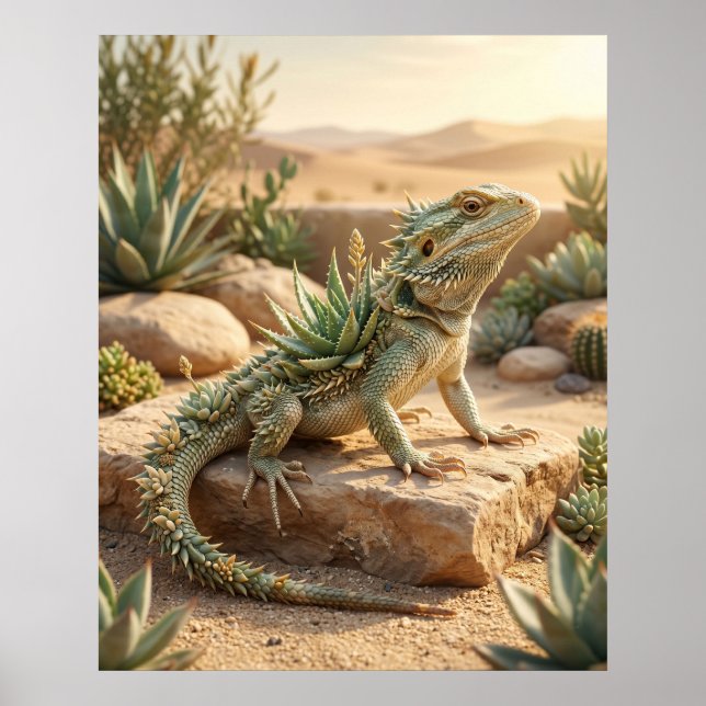 Poster Lagarto Aloe Sol do Deserto (Frente)