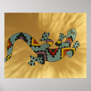 Póster Lagarto de lagartixa pintado na parede, Tucson, Ar