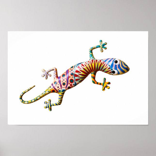 Poster Lagarto gekko colorido (Frente)