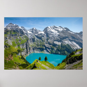 Poster Lago alpino Oeschinensee na Suíça