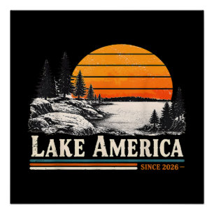 Póster Lago América 2026 Vintage