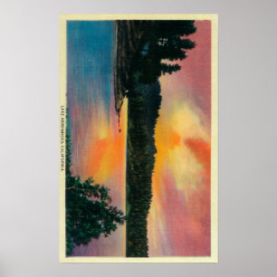 Póster Lago Arrowhad em SunsetLake Arrohead, CA