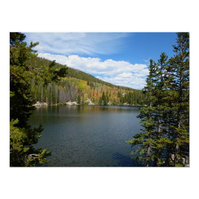 Póster Lago Bear no Parque Nacional Rocky Mountain (Frente)