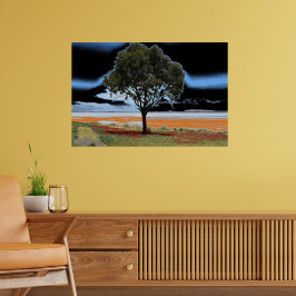 Poster Lago Beeac Solo Árvore