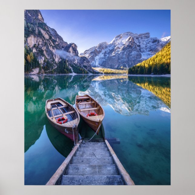 Poster Lago Braies | Dolomite Alps, Itália (Frente)